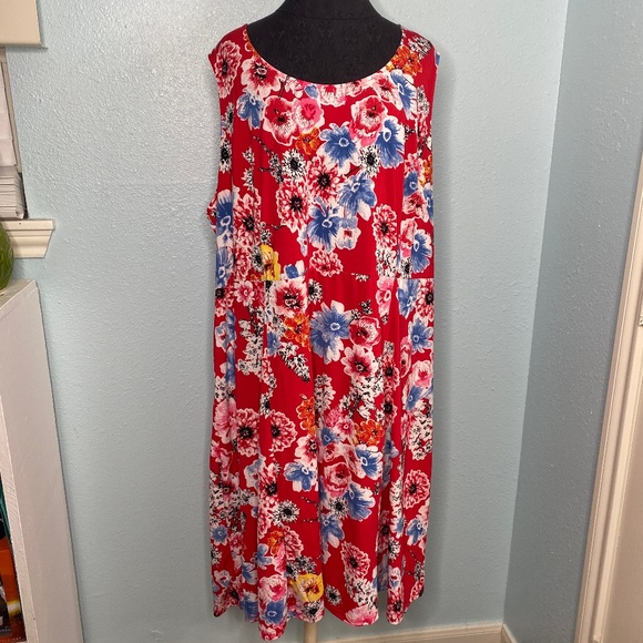 ellos Dresses Ellos Plus Size Red Floral Dress Poshmark